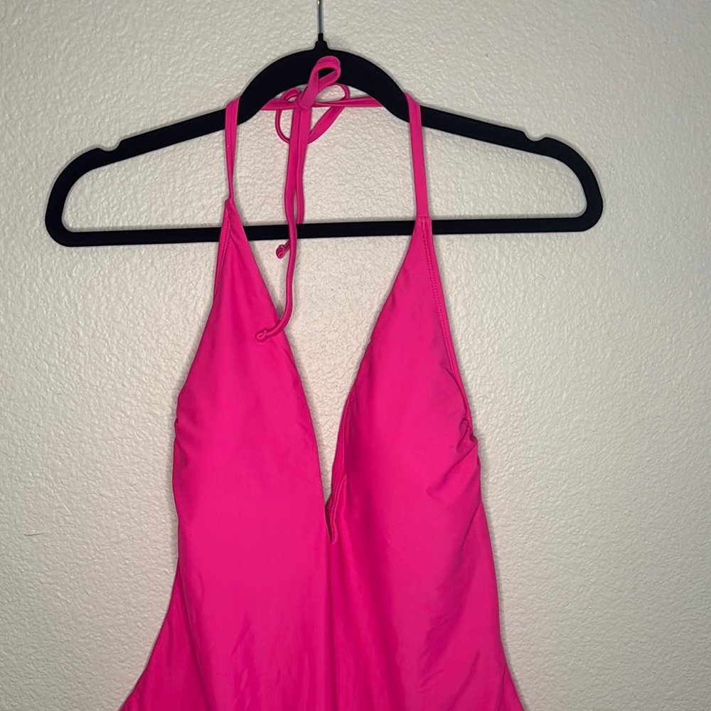 Bright Pink Halter Swimsuit - one piece 👙